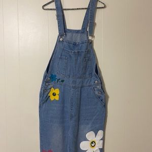 Flower print overalls
